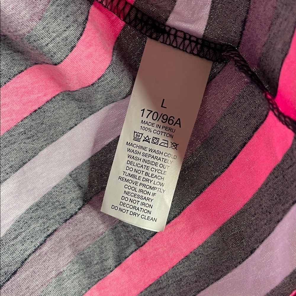 Kate Spade | Women’s Pink & Purple Striped Lips T-shirt 100% Cotton Size Large - Picture 5 of 6